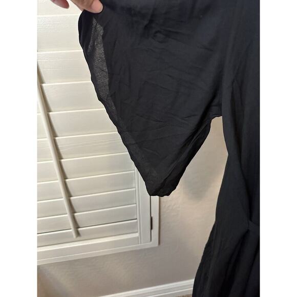 NWT Avenue Women Val Dress Short Button Tab Flutter Sleeve Size 22/24 Black - Picture 4 of 16